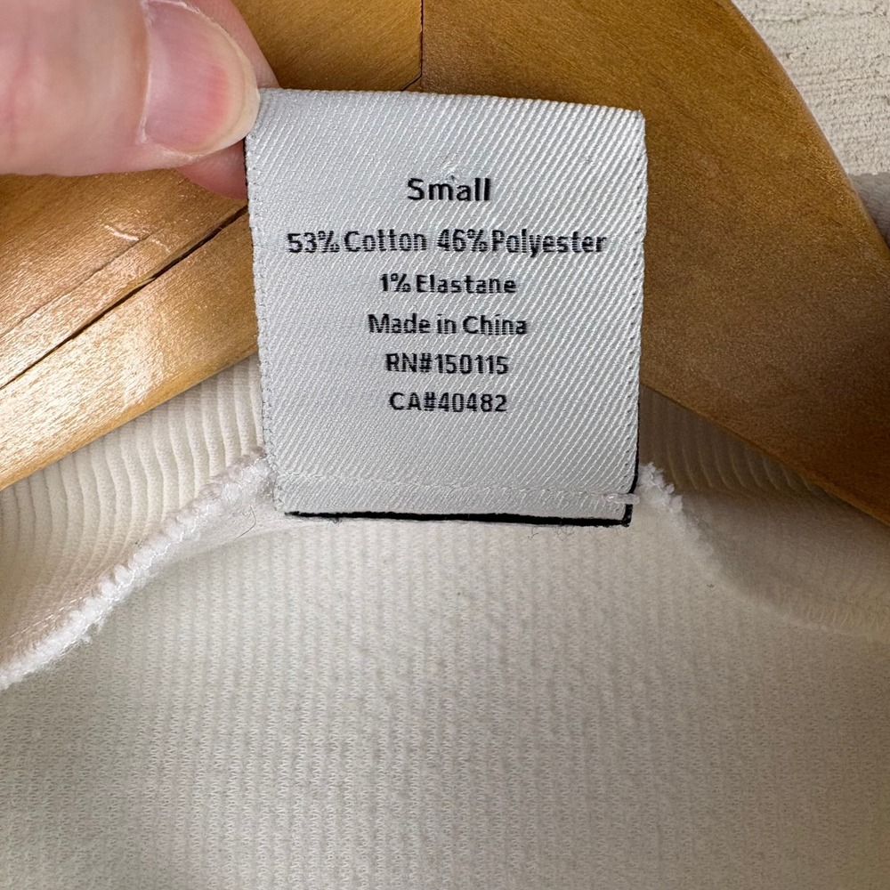 Varley Acadia Half Zip Ivory Ribbed Ottoman Pullover Kangaroo Pocket S - Picture 4 of 11